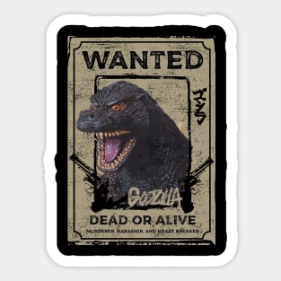 WANTED! GODZILLA Sticker